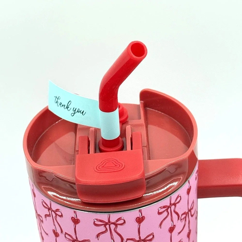 Simply Southern Pink Bow 40oz‎ Tumbler with Handle and Reusable Straw Travel NEW